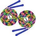 thumbnail image 2 of 9.2 Ft Long Jump Rope(2 Pack), Double Dutch Jump Rope, Soft Beaded Skipping Rope For Kids Adults, Plastic Segmented Jump Rope(rainbow), 2 of 5