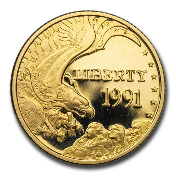 1991-W Gold $5 Commem Mount Rushmore Proof (Capsule Only)