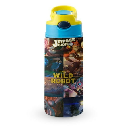 

Kids Wild Robot Water Bottle Insulated Stainless Steel Water Bottles with Straw Lid 12oz Thermos