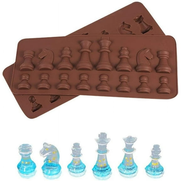64pcs Chess Mold 4 Pack International Chess Silicone Mold 3D Chess Silicone Mold Epoxy Resin Craft Mold DIY