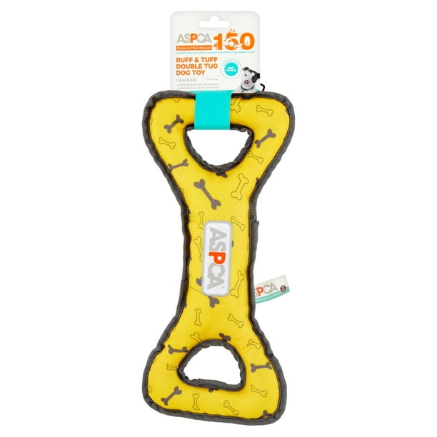 ASPCA Ruff & Tuff Double Tug Dog Toy with Squeaker, Yellow Walmart