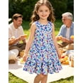 thumbnail image 2 of Aideaone Toddler Girls Dresses Sleeveless Tiered Sundress Kids Cute Print Twirly Swing Summer Dress Casual Sun Dress for Little Girls 4-7T, 2 of 7
