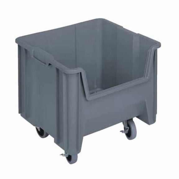 Mobile Hopper Bin, Gray, 15-3/4"H x 17-1/2"L x 16-1/2"W, 1EA