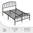 thumbnail image 7 of Yaheetech Metal Bed with Arched Headboard and Footboard, Black, Full, 7 of 7