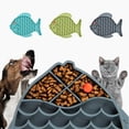 thumbnail image 2 of Cuenco de silicona con forma de pez para lamer perros, comedero de alimentación lenta para perros pequeños y medianos, dispensador de golosinas para cachorros y gatos, suministros para mascotas, 2 of 6