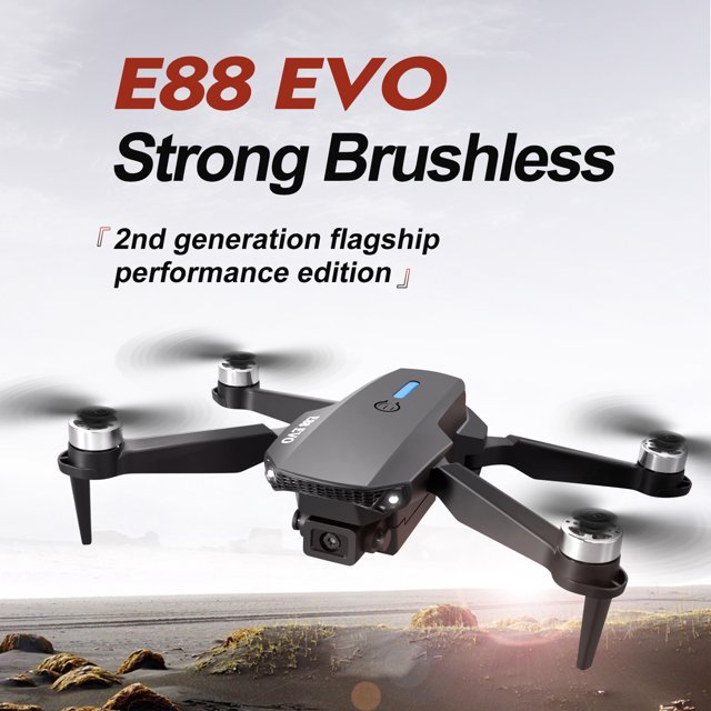 Helicóptero FPV 2.4G Motor sin escobillas Cámara dual para niños (3 baterías) Negro