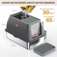 thumbnail image 2 of Caja de Arena para Gatos,Arenero para Gato Inoxidable con Tapa,Arenero Grande para Gato con Cuchara y Filtro, 2 of 9