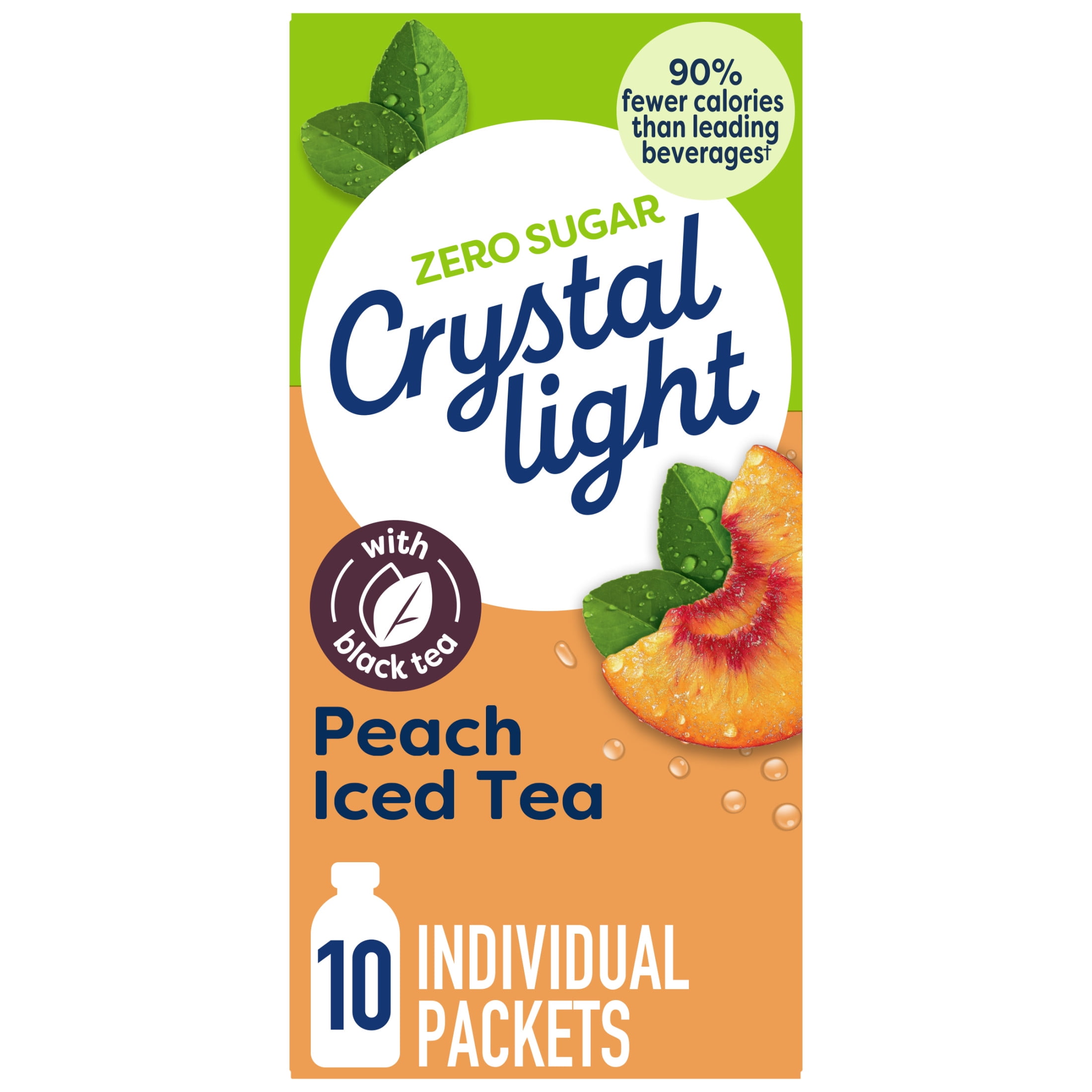 (3 pack) Crystal Light Drink Mix, 10 Packets, for Convenient On-the-Go Flavorful Hydration, Artificially flavored Peach Iced Tea, Zero Sugar, 0.7 oz