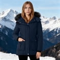 thumbnail image 2 of Women's Solid Color Winter Down Jacket with Detachable Hood, 2 of 9