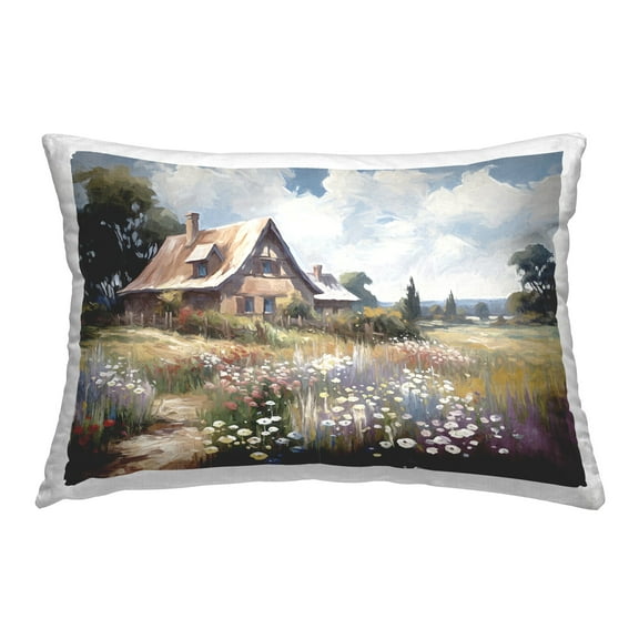 Stupell Industries Pleasant Cottage Meadow Decorative Printed Throw Pillow Design by Ramona Murdock