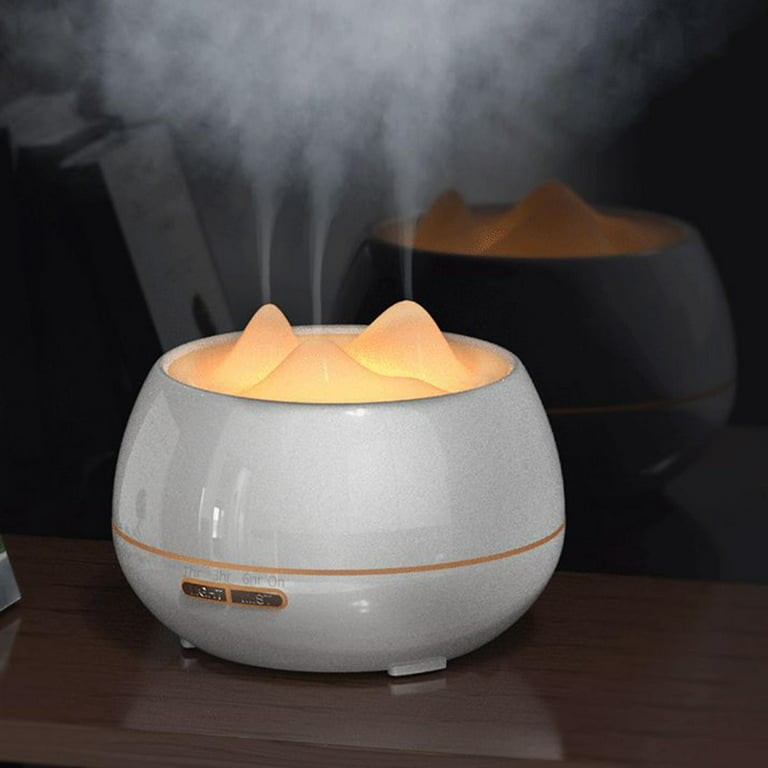 Difusores de aceite esencial de aromaterapia de 12.2 fl oz, difusor de  aire/humidificador de aire, 2 niebla: llama y volcán, incluye 1.7 fl oz de