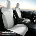 thumbnail image 6 of Ikon Motorsports Seat Cover Cushions Compatible With 2017-2023 Tesla Model 3, V2 Style White Suede Leather 1st 2nd Row 5-Seat Seat Cover Cushion Protectors, 6 of 9