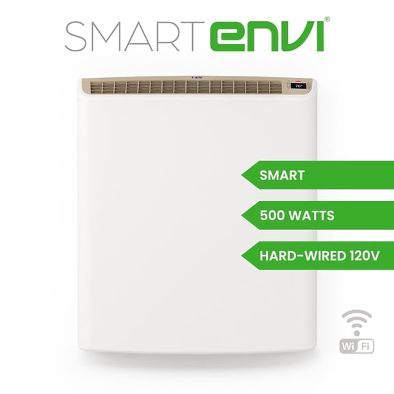 Envi Smart WiFi Electric Wall Heater, 120V Hardwired Panel Heater 500W