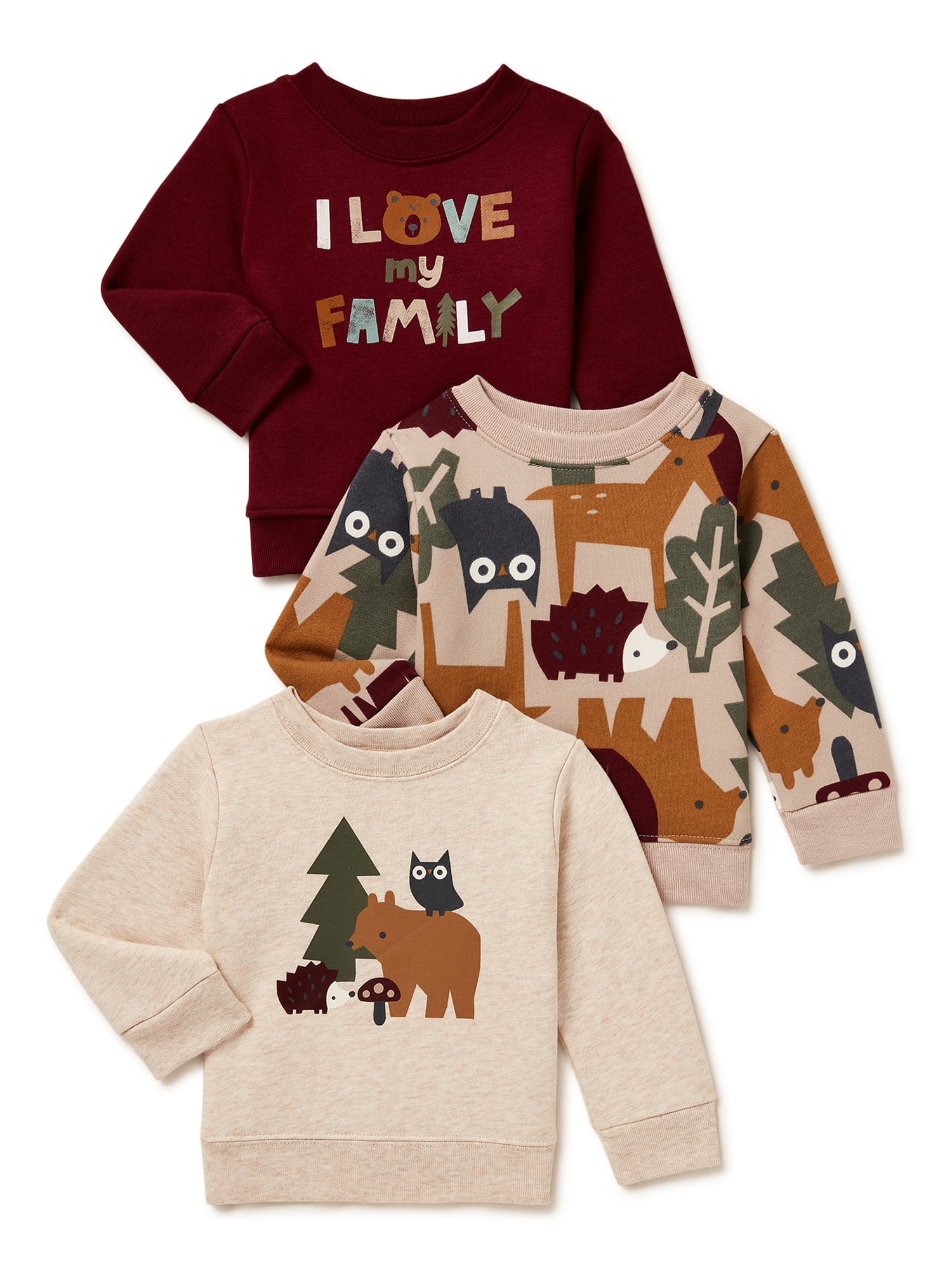 Garanimals Baby Boys Fleece Top, 3Pack, Sizes 6/924 Months