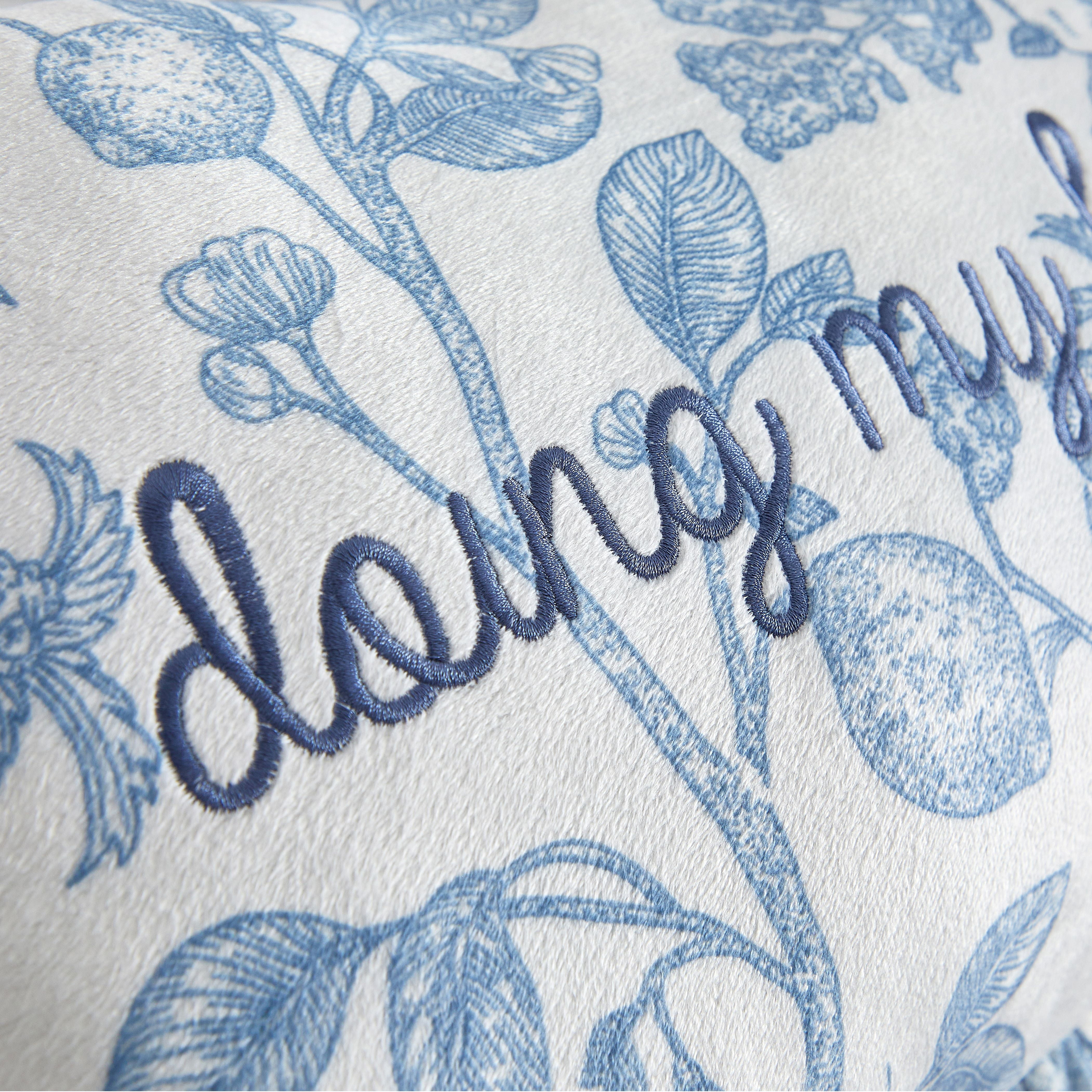 Urban Shop Blue Petals & Pearls Ruffle Decorative Pillow 12"x18"