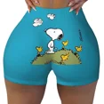 thumbnail image 3 of Pantalones cortos de ciclismo para entrenamiento de voleibol con paisaje de Van Gogh personalizado de Snoopy y Charlie Brown Pantalones cortos de yoga para gimnasio de Peanuts para mujer, 3 of 5