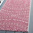 thumbnail image 4 of SAFAVIEH Courtyard Josiah Floral Medallion Indoor/Outdoor Runner Rug, Ivory/Fuchsia, 2'3" x 8', 4 of 6