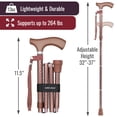 thumbnail image 4 of Bastón plegable Switch Sticks para mujer y hombre - Ajustable de 81 a 94 cm, ligero, con mango ergonómico de madera y punta de goma antideslizante. Soporta 120 kg. Bastones para mujer para mayor estab, 4 of 5