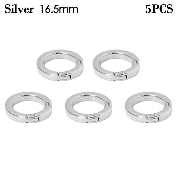 5pcs 16/19/25.5/32/38.5mm Plated Gate Zinc Alloy Hooks Carabiner Purses Handbags Snap Clasp Clip Spring O-Ring Buckles Bag Belt Buckle SILVER 16.5MM