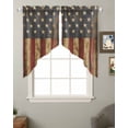 thumbnail image 2 of Vintage American Flag Swag Valances for Windows, Farmhouse Shabby Patriot Rod Pocket Sheer Valances for Small Windows, Swag Toppers Light Filtering for Kitchen Living Room 2 Panels 28''x36'', 2 of 6