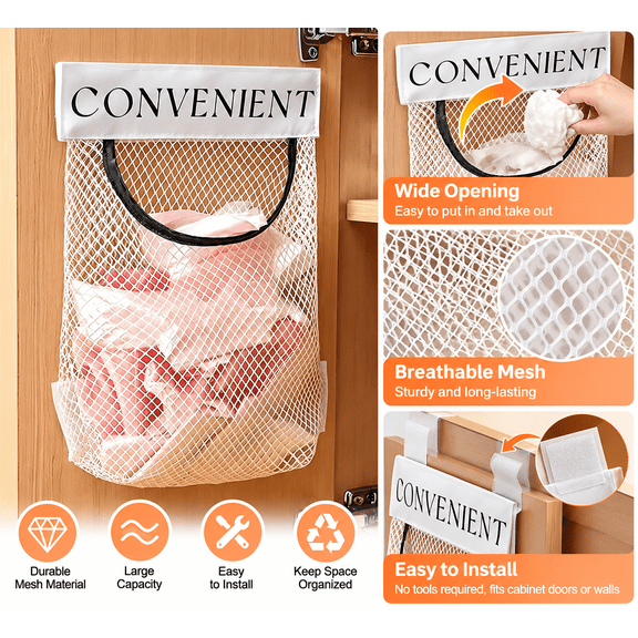 NOBRAND Adult Over-the-Door Hanging Organizers, White