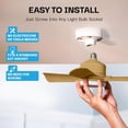thumbnail image 3 of Bell+Howell Socket Breeze Socket Fan Light with Remote, Portable Small Ceiling Fans with Lights for Bedroom, Kitchen, Living Room, Ceiling Fan with Light 3500K, 1000 Lumens, Screws into E26/E27, 3 of 8