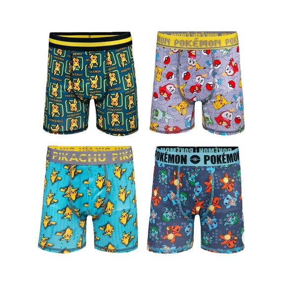 Boys' Pokemon 4 Pack Athletic Boxer Briefs - 4