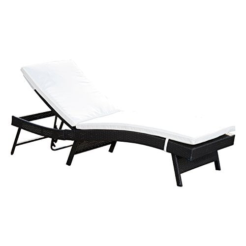 Outsunny Adjustable PE Rattan Chaise Lounge Chair by Aosom