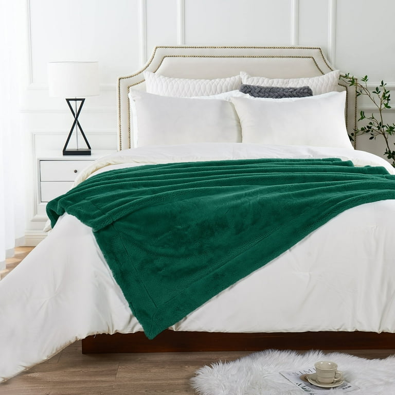 Home Soft Things Faux Fur Throw Teal Green 60X80