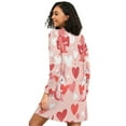 thumbnail image 2 of FORMRS Womens Long Sleeve Nightgowns Crew Neck Sleep Shirt Soft Pajamas Sizes S-3XL, Bunnies and Hearts, 2 of 8