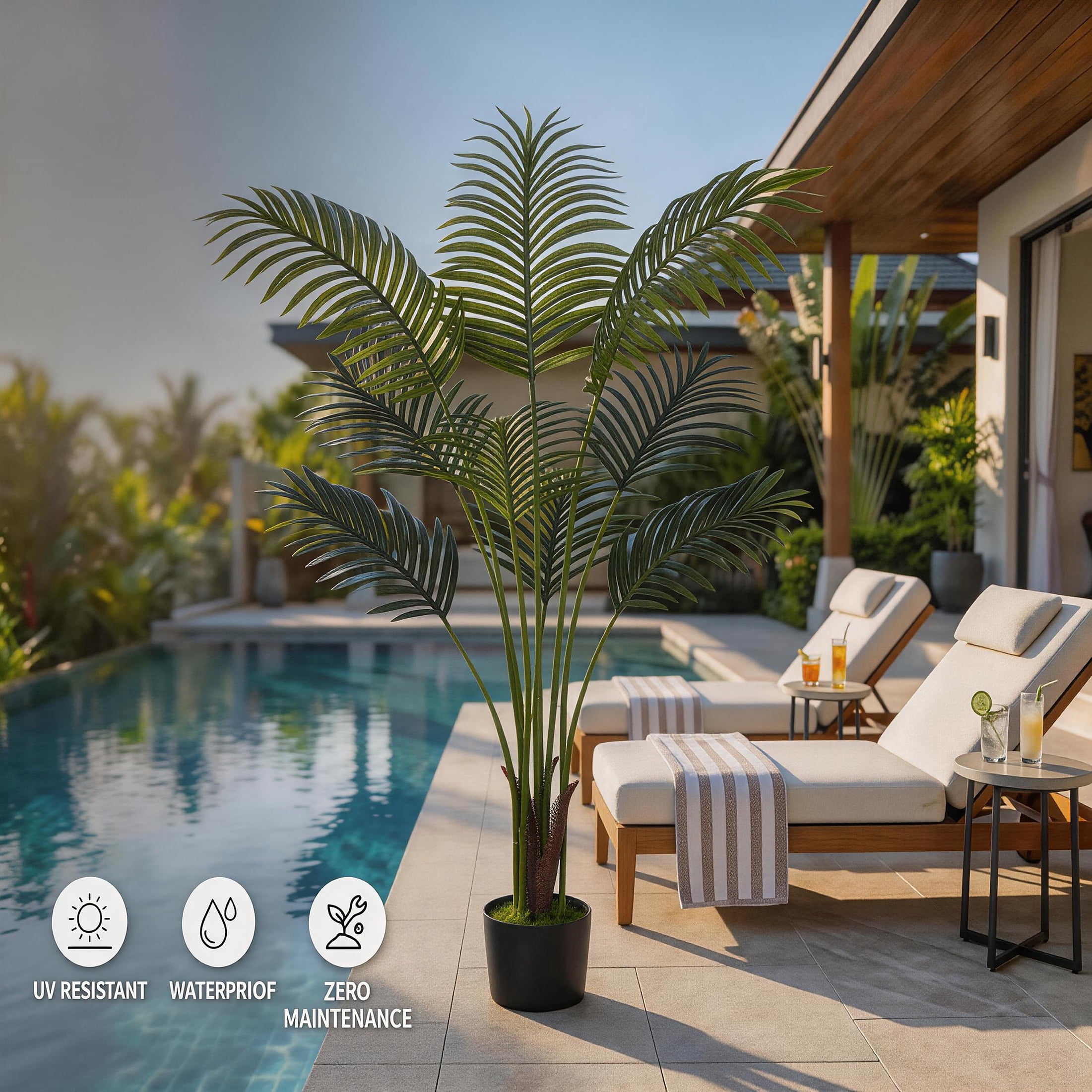 Artificial Plant Fake Tropical Tree for Indoor Outdoor Perfect Faux Plants for Home Garden Office Store