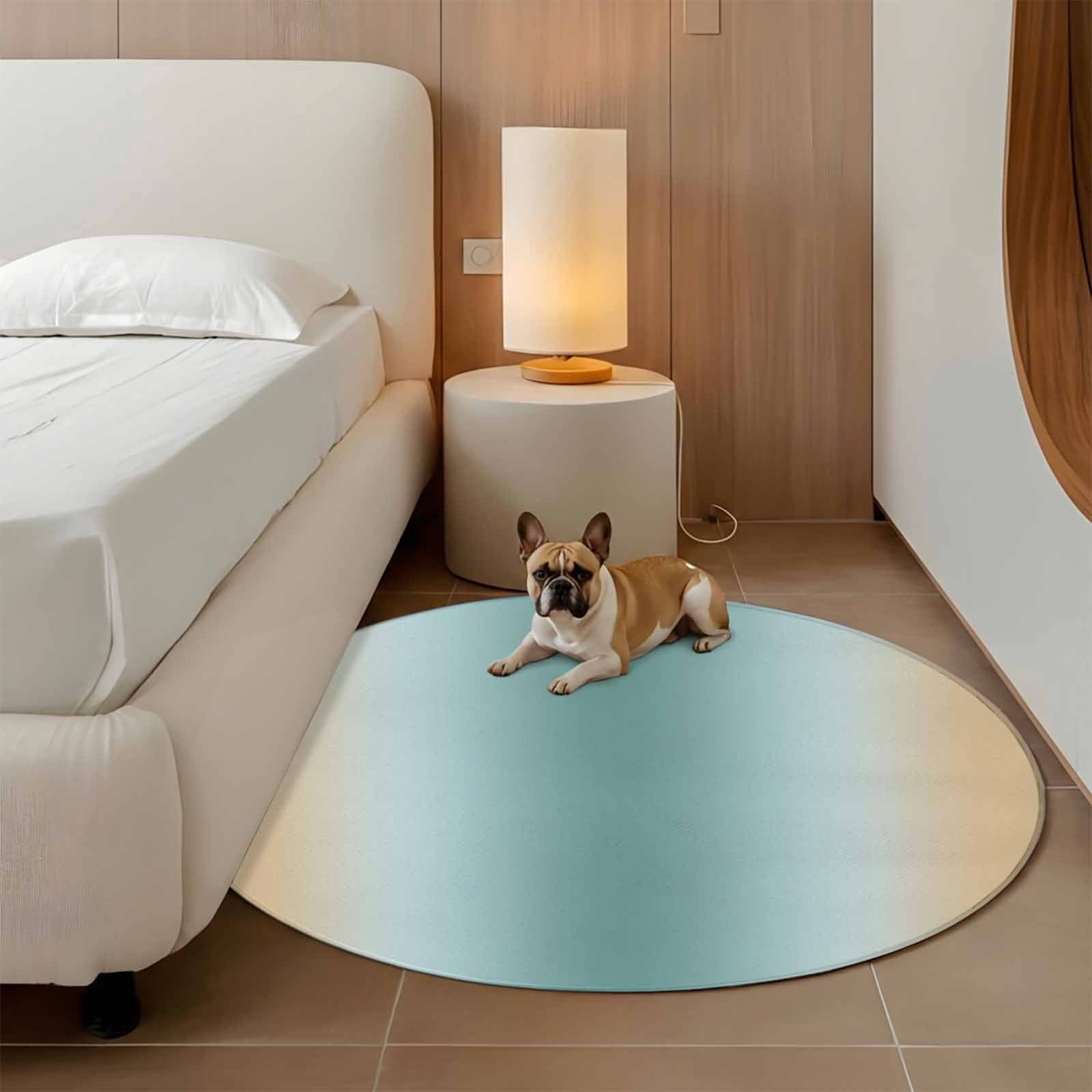 Teal Yellow Ombre Round Area Rug 5Ft Washable Circle Rugs for Living Room Bedroom, Farmhouse Modern Gradient Art Non-Slip Carpet Floor Mats Indoor Outdoor Carpet Runner Aesthetic Home Decor
