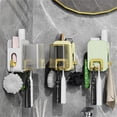 thumbnail image 6 of SouMaox Toothbrush Holder Set Adhesive Wall Mount Rinse Cup Storage Rack Organized Bathroom Basin for Home Apartment Washroom Space Saving, 6 of 9