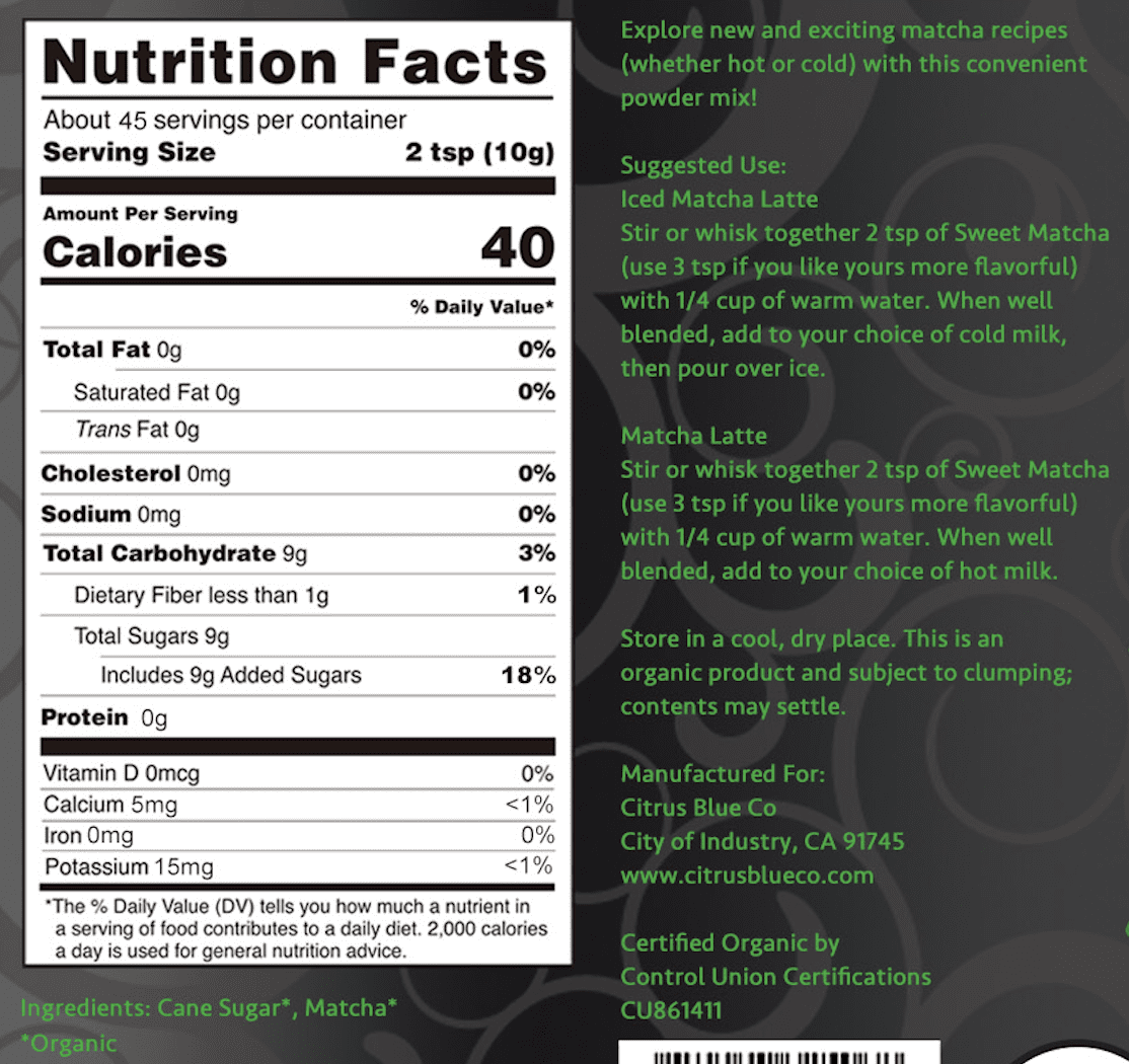 Organic Sweet Matcha Green Tea Powder 16oz/454g Latte Grade, Delicious Natural Energy Drink by Nutri-hut