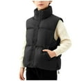 thumbnail image 2 of UQJfacai Boys Puffer Vest Kids Stand Collar Sleeveless Zip Up Winter Warm Jacket Casual Padded Gilet Outerwear with Pockets 3-13 Years, 2 of 8