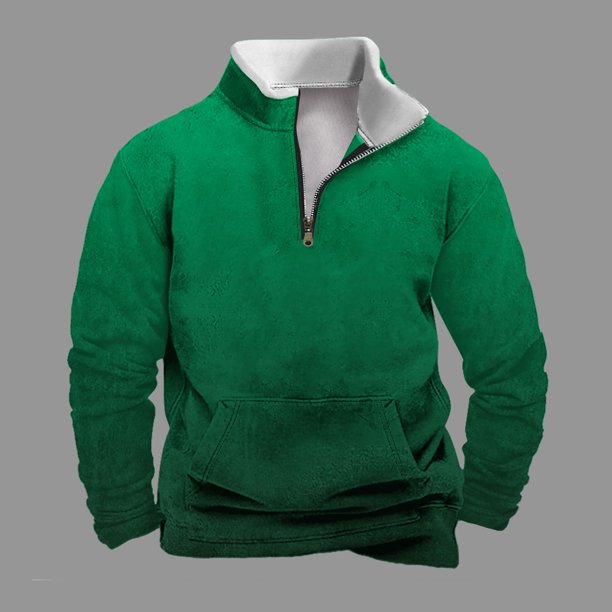 Sudadera sin capucha para hombre, informal, a la moda, con cuello alto, estampado de calaveras, cremallera, jersey de manga larga, blusa de poliéster para hombre