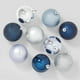 thumbnail image 1 of Set 50 Esferas Adornos Navideños Arbol Navidad Plastico Azul Plata Plateadas, 1 of 4