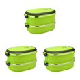thumbnail image 4 of Maytalsory Safe To Thermal Insulated Food Fresh And Delicious Stainless Steel Food Container For Outdoor Picnic Matte rectangular double layers 3Set, 4 of 6