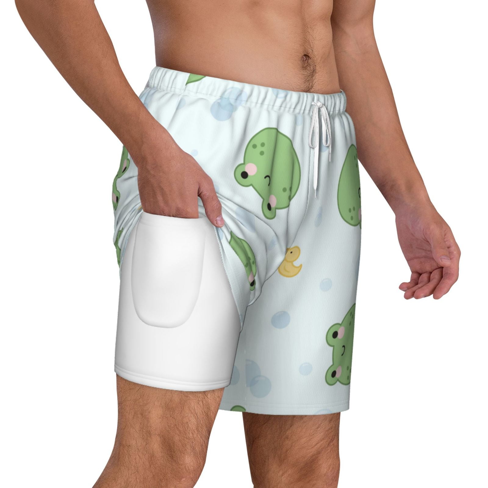 Xecao Kawaii Frogs for Men's Swimming Trunks Swim Trunks Quick Dry