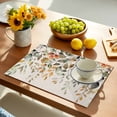 thumbnail image 2 of Orange Green Eucalyptus Leaves Placemats Set of 6, Fall Botanical Rustic Placemats for Dining Table, Place Mats for Kitchen Tabletop, Waterproof Wipeable Dining Table Mats Set, 2 of 9