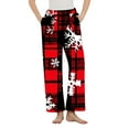 thumbnail image 2 of Gamivast Fleece Pajama Pants Women Christmas Graphic Straight Leg Flannel Pants Loungewear Elastic Waist Pull on Sweatpants with Pockets Holiday Party Joggers Christmas Clothing, 2 of 6