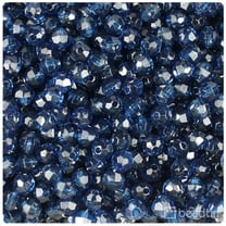 BeadTin Montana Blue Transparent 6mm Faceted Round Plastic Craft Beads (600pcs)