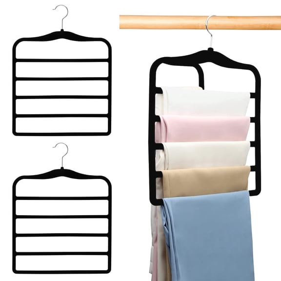 Closet Organizers and Storage,3 Pack Organization and Storage Pants-Hangers-Space-Saving,Velvet Hanger for Dorm Room for College Students Girls Boys Guys Hanging Jean Scarf
