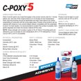 thumbnail image 4 of Five Minute Epoxy Glue Adhesive C-POXY 5 by CECCORP – Fast Setting, Quick Cure, Clear Epoxy Glue, General Purpose, 5 Minute, 4 of 5