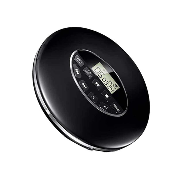 Sidaley Reproductor de CD automático de Metal, interfaz de tarjeta de memoria de 3,5mm, volumen ajustable, redondo, elegante, alimentado por Paneles de instrumentos para automóviles Negro