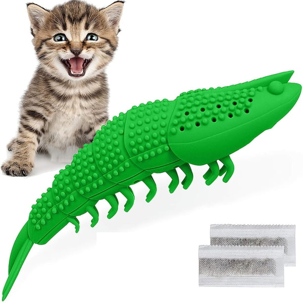Juguetes De Hierba Gatera Para Gatos, Cepillo De Dientes Interactivo Para Gatos, Juguete Para Masticar Para Gatitos, Gatos, Limpieza De Dientes, Cuidado Dental, Forma De Cangrejo, Juguete Para Inevent PT000798-00