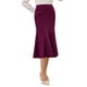 thumbnail image 1 of Falda de sirena midi para mujer Inspire Chic, con cintura alta elástica, faldas de cola de pez, 2XL, púrpura, 1 of 5