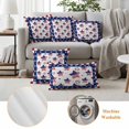 thumbnail image 6 of Outdoor Pillow Covers 4th of July Independence Day Stars Flag Waterproof Pillow Cases 18x18 Set of 2, Red White Plaid Border Throw Pillow Cover Pillowcase for Patio Balcony Couch Garden, 6 of 9