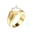 thumbnail image 3 of 8*8mm Silver/Gold Color AAA Cz Band Mens Stainless Steel Polished Ring Size 7-12, 3 of 5