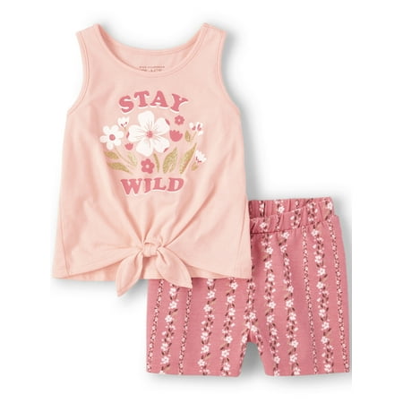 

The Children s Place Toddler Girl Tie-Front Tank Set Sizes 12M-5T
